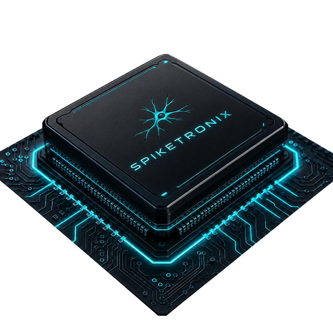 Spiketronix neuromorphic edge AI chip on a circuit board