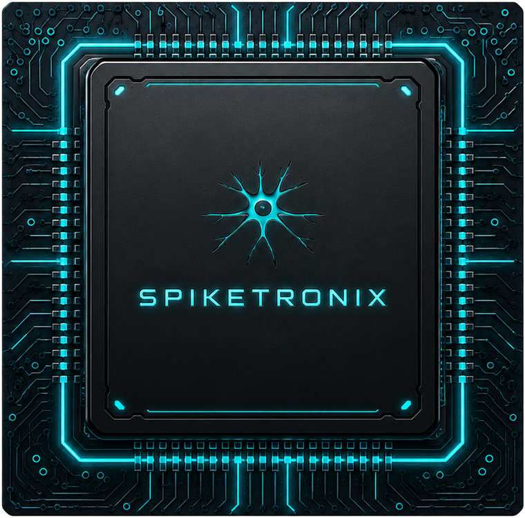 Spiketronix neuromorphic edge AI chip, top view